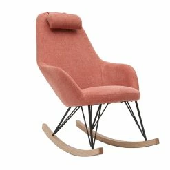 Rocking Chair Scandinave En Tissu Effet Velours Texturé Terracotta, Métal Noir Et Bois Clair JHENE -Canapé Soldes rocking chair scandinave en tissu effet velours texture terracotta metal noir et bois clair jhene 49300 60704e7172f7a 1200 675