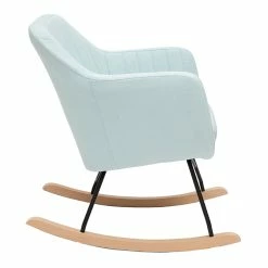 Rocking Chair Scandinave En Tissu Menthe à L'eau, Métal Noir Et Bois Clair ALEYNA -Canapé Soldes rocking chair scandinave en tissu menthe a leau metal noir et bois clair aleyna 43311 5d244cdad4665 1200 675