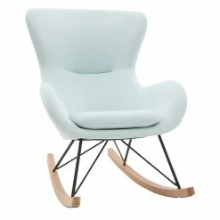 Rocking Chair Scandinave En Tissu Menthe à L'eau, Métal Noir Et Bois Clair ESKUA -Canapé Soldes rocking chair scandinave en tissu menthe a leau metal noir et bois clair eskua 46898 5d7f5a195735d 1200 675