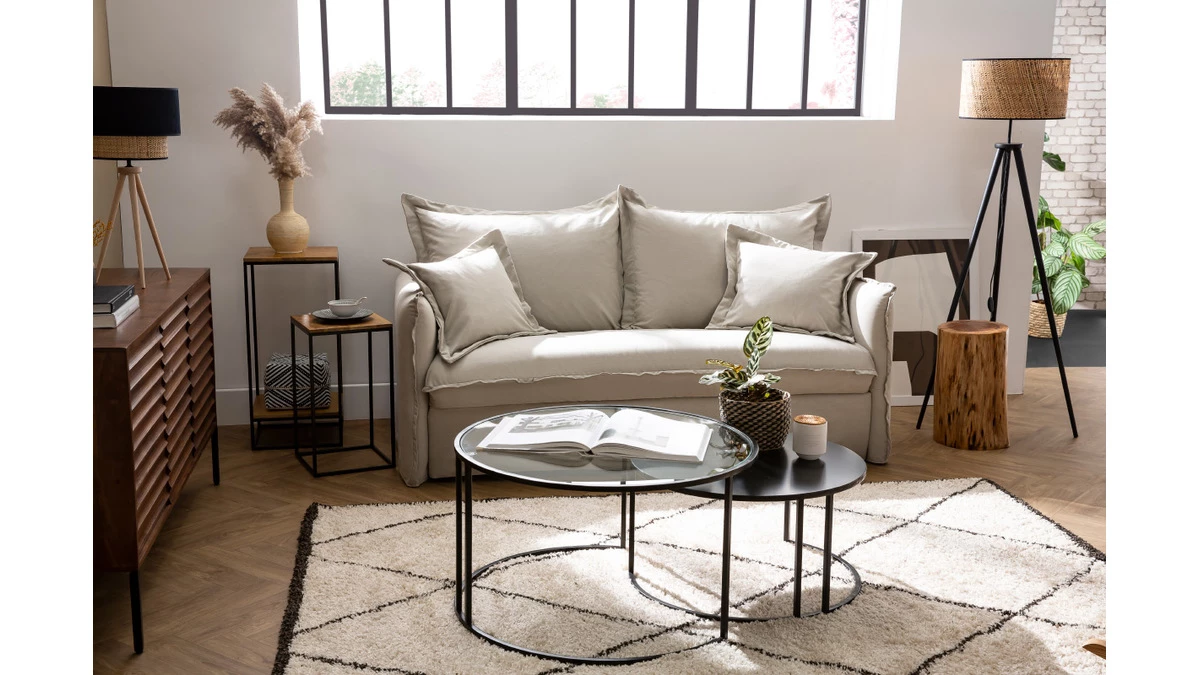 Sellettes Gigognes En Manguier Massif Et Métal Noir L34 Cm (lot De 2) IGGY 5 Sellettes Gigognes En Manguier Massif Et Métal Noir L34 Cm (lot De 2) IGGY – Image 3