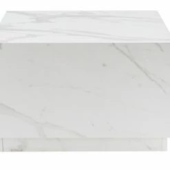 Table Basse Bloc Carrée Effet Marbre L56 Cm SCENA