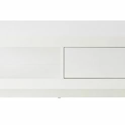 Table Basse Carrée Avec Rangements 2 Tiroirs Design Blanc Laquée L85 Cm KARY