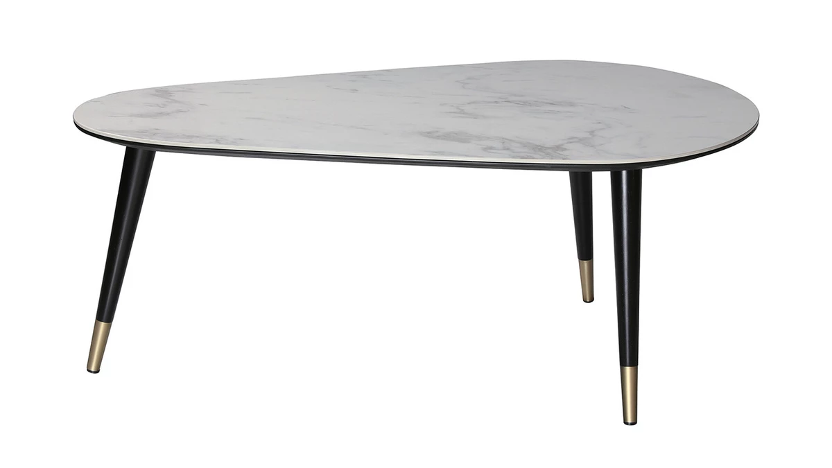 Table Basse Design Effet Marbre Avec Pieds Bois Et Or ALLURE 3 Table Basse Design Effet Marbre Avec Pieds Bois Et Or ALLURE