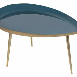 Canapé Soldes -Canapé Soldes table basse goutte en acier laque bleu canard l80 cm drop 49744 612614da27e58 1200 675