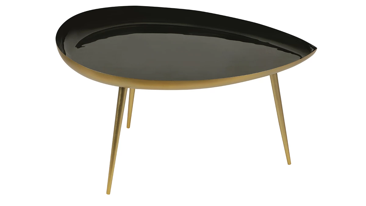 Table Basse Goutte En Acier Laqué Noir L80 Cm DROP 3 Table Basse Goutte En Acier Laqué Noir L80 Cm DROP