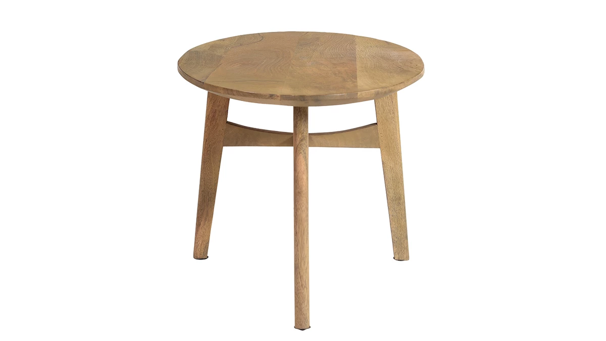 Table Basse Ovale Bois Clair Manguier Massif L100 Cm PALEY 5 Table Basse Ovale Bois Clair Manguier Massif L100 Cm PALEY – Image 3
