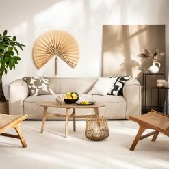 Table Basse Ovale Bois Clair Manguier Massif L100 Cm PALEY 15 Table Basse Ovale Bois Clair Manguier Massif L100 Cm PALEY -Canapé Soldes table basse ovale bois clair manguier massif l100 cm paley 49970 633aae09bb437 1200 675