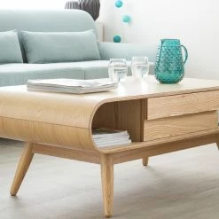 Table Basse Rectangulaire à Rangements 1 Tiroir Scandinave Bois Clair L120 Cm BALTIK -Canapé Soldes table basse rectangulaire a rangements 1 tiroir scandinave bois clair l120 cm baltik 26245 5c66a3ecb6d5e 1200 675