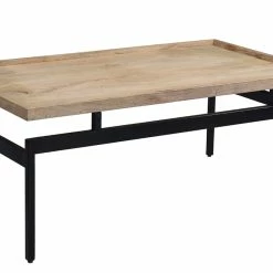 Table Basse Rectangulaire Bois Clair Manguier Massif Et Métal Noir L100 Cm FRAME -Canapé Soldes table basse rectangulaire bois clair manguier massif et metal noir l100 cm frame 47576 5e4bc41ad41c4 1200 675
