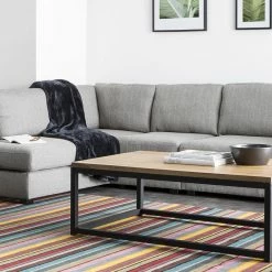 Table Basse Rectangulaire Bois Clair Manguier Massif Et Métal Noir L120 Cm FACTORY -Canapé Soldes table basse rectangulaire bois clair manguier massif et metal noir l120 cm factory 21582 5bb37003e513e 1200 675