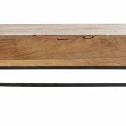 Table Basse Relevable Industrielle Bois Clair Manguier Massif Et Métal Noir L110 Cm YPSTER