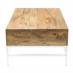 Table Basse Relevable Rectangulaire Bois Clair Manguier Massif Et Métal Blanc L110 Cm BOHO -Canapé Soldes table basse relevable rectangulaire bois clair manguier massif et metal blanc l110 cm boho 43647 5bb374a981be7 1200 675