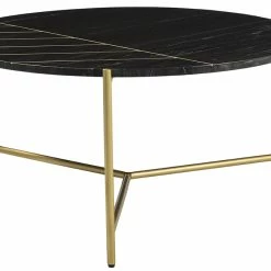 Table Basse Ronde Design En Marbre Noir Et Laiton D90 Cm SILLON -Canapé Soldes table basse ronde design en marbre noir et laiton d90 cm sillon 51084 6196774a4cab8 1200 675