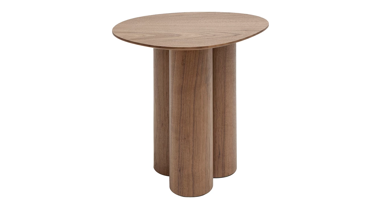 Table D'appoint Design Bois Foncé Noyer L44 Cm HOLLEN 3 Table D'appoint Design Bois Foncé Noyer L44 Cm HOLLEN