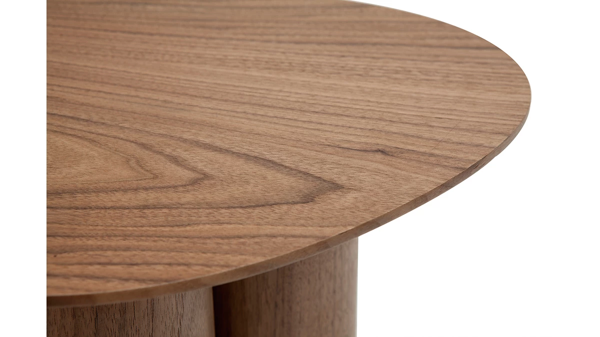 Table D'appoint Design Bois Foncé Noyer L44 Cm HOLLEN 7 Table D'appoint Design Bois Foncé Noyer L44 Cm HOLLEN – Image 5