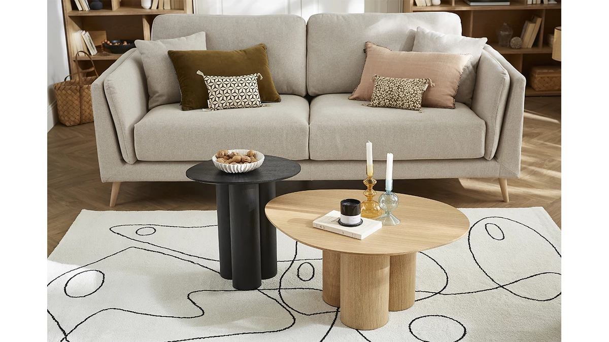 Table D'appoint Design Bois Foncé Noyer L44 Cm HOLLEN 8 Table D'appoint Design Bois Foncé Noyer L44 Cm HOLLEN – Image 6