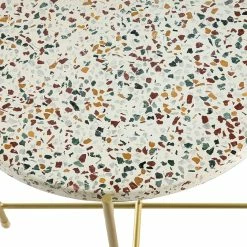 Table D'appoint Design Ronde En Terrazzo Et Métal Doré D40 Cm MEZZO -Canapé Soldes table dappoint design ronde en terrazzo et metal dore d40 cm mezzo 50795 62287f51f1057 1200 675