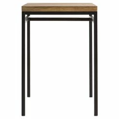 Table Haute Carrée En Manguier Massif Et Métal Noir L70 Cm YPSTER