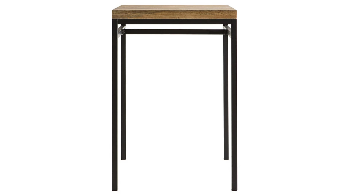 Table Haute Carrée En Manguier Massif Et Métal Noir L70 Cm YPSTER 3 Table Haute Carrée En Manguier Massif Et Métal Noir L70 Cm YPSTER