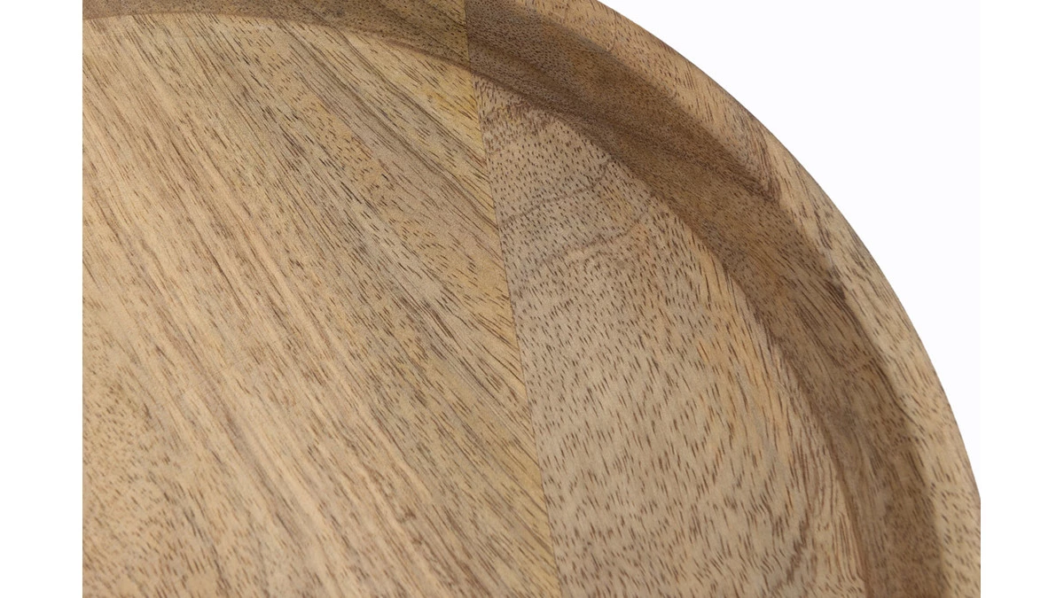 Tables Basses Gigognes Bois Clair Manguier Massif Et Métal Noir (lot De 2) PYTA 6 Tables Basses Gigognes Bois Clair Manguier Massif Et Métal Noir (lot De 2) PYTA – Image 4