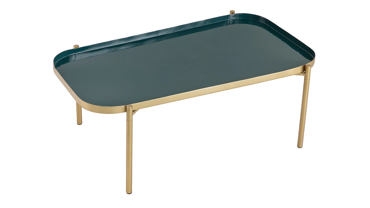 Tables Basses Gigognes Design Laquées Bleu Et Jaune (lot De 2) ZURIA 5 Tables Basses Gigognes Design Laquées Bleu Et Jaune (lot De 2) ZURIA – Image 3