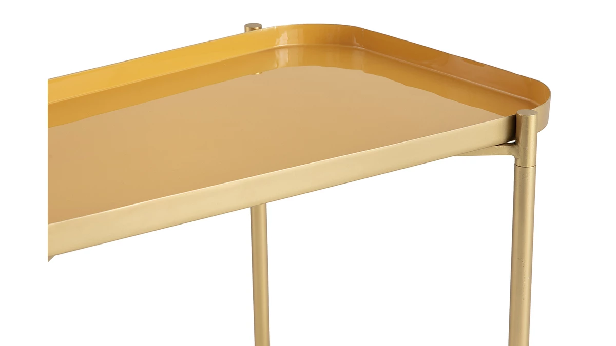 Tables Basses Gigognes Design Laquées Bleu Et Jaune (lot De 2) ZURIA 7 Tables Basses Gigognes Design Laquées Bleu Et Jaune (lot De 2) ZURIA – Image 5