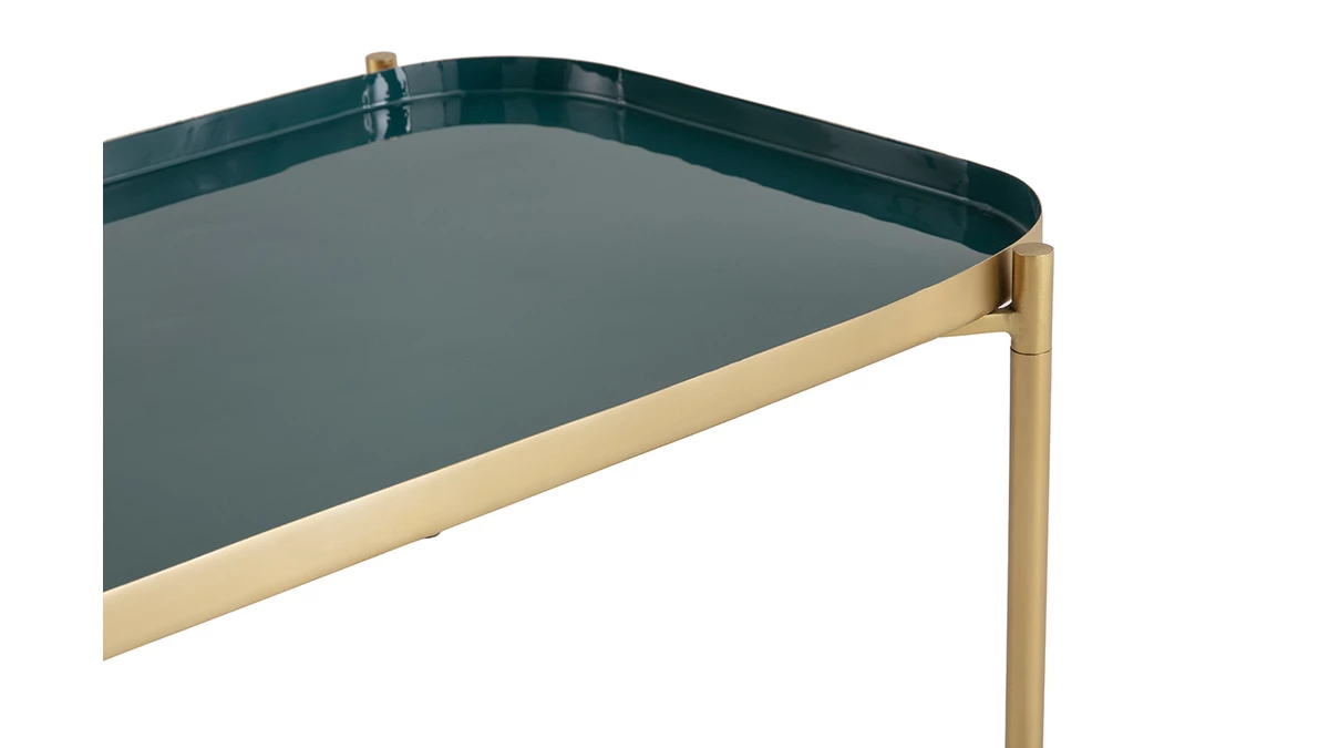 Tables Basses Gigognes Design Laquées Bleu Et Jaune (lot De 2) ZURIA 8 Tables Basses Gigognes Design Laquées Bleu Et Jaune (lot De 2) ZURIA – Image 6