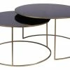 Tables Basses Gigognes Design Métal Doré Et Verre Teinté Noir (lot De 2) ROXO -Canapé Soldes tables basses gigognes design metal dore et verre teinte noir lot de 2 roxo 50415 6213f5b405dec 1200 675