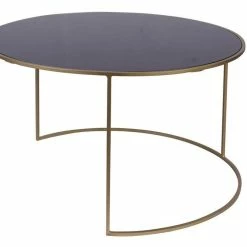 Tables Basses Gigognes Design Métal Doré Et Verre Teinté Noir (lot De 2) ROXO -Canapé Soldes tables basses gigognes design metal dore et verre teinte noir lot de 2 roxo 50415 6213f5dc5c642 1200 675