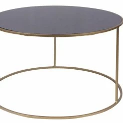 Tables Basses Gigognes Design Métal Doré Et Verre Teinté Noir (lot De 2) ROXO -Canapé Soldes tables basses gigognes design metal dore et verre teinte noir lot de 2 roxo 50415 6213f5e56ef45 1200 675