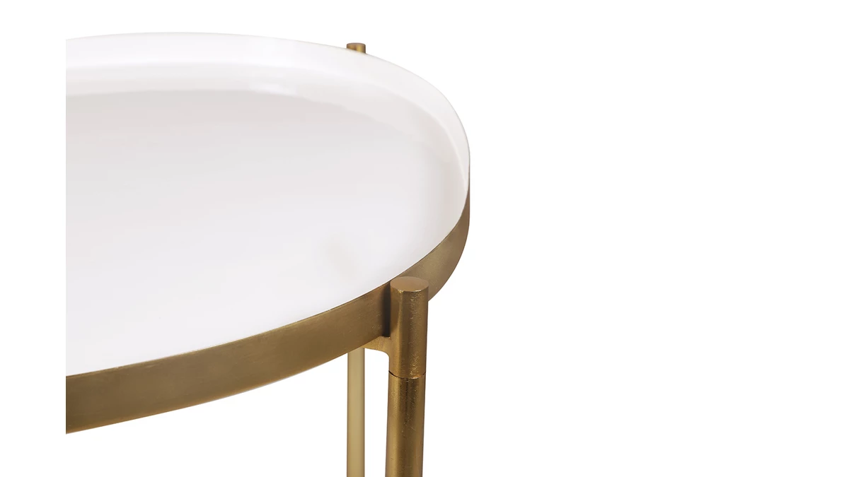 Tables Basses Gigognes Laquées Blanc Et Gris (lot De 3) ZURIA 7 Tables Basses Gigognes Laquées Blanc Et Gris (lot De 3) ZURIA – Image 5