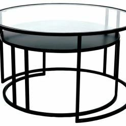 Tables Basses Gigognes Rondes Design Verre Trempé Et Métal Noir TAHL (lot De 2) - Miliboo & Stéphane Plaza -Canapé Soldes tables basses gigognes rondes design verre trempe et metal noir tahl lot de 2 miliboo et stephane plaza 48663 5ffc66b17c4e4 1200 675