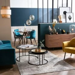 Tables Basses Gigognes Rondes Design Verre Trempé Et Métal Noir TAHL (lot De 2) - Miliboo & Stéphane Plaza -Canapé Soldes tables basses gigognes rondes design verre trempe et metal noir tahl lot de 2 miliboo et stephane plaza 48663 6047805d65dcf 1200 675