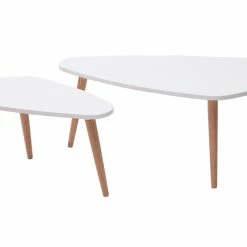 Tables Basses Gigognes Scandinaves Blanc Et Bois Clair Chêne Massif (lot De 2) ARTIK -Canapé Soldes tables basses gigognes scandinaves blanc et bois clair chene massif lot de 2 artik 43082 5bd074911e134 1200 675