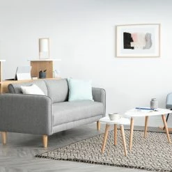 Tables Basses Gigognes Scandinaves Blanc Et Bois Clair Chêne Massif (lot De 2) ARTIK -Canapé Soldes tables basses gigognes scandinaves blanc et bois clair chene massif lot de 2 artik 43082 5dc03d9200798 1200 675