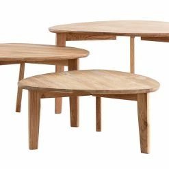 Tables Basses Gigognes Scandinaves Bois Clair Chêne Massif (lot De 3) TRIPLE