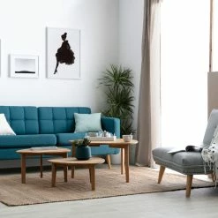 Tables Basses Gigognes Scandinaves Bois Clair Chêne Massif (lot De 3) TRIPLE -Canapé Soldes tables basses gigognes scandinaves bois clair chene massif lot de 3 triple 46113 5cd05d12a7949 1200 675