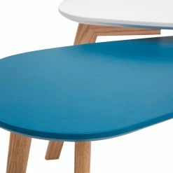 Tables Basses Scandinaves Blanc, Bleu Canard Et Bois Clair Chêne (lot De 2) ARTIK -Canapé Soldes tables basses scandinaves blanc bleu canard et bois clair chene lot de 2 artik 46730 5e709564a3fc1 1200 675