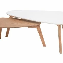 Tables Basses Scandinaves Bois Clair Chêne Et Blanc (lot De 2) ARTIK