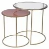 Tables D'appoint Gigognes En Verre Teinté Rose Et Métal Doré (lot De 2) JANE -Canapé Soldes tables dappoint gigognes en verre teinte rose et metal dore lot de 2 jane 50413 6212307f5e1ed 1200 675