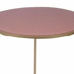 Tables D'appoint Gigognes En Verre Teinté Rose Et Métal Doré (lot De 2) JANE 14 Tables D'appoint Gigognes En Verre Teinté Rose Et Métal Doré (lot De 2) JANE -Canapé Soldes tables dappoint gigognes en verre teinte rose et metal dore lot de 2 jane 50413 621230cc5a074 1200 675