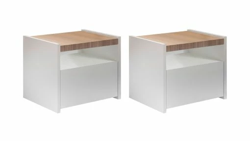 Tables De Chevet Design Avec Tiroir Blanc Mat Et Finition Chêne (lot De 2) VERDI -Canapé Soldes tables de chevet design avec tiroir blanc mat et finition chene lot de 2 verdi 51031 61b8a8abb4964 1200 675