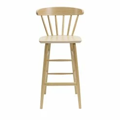 Tabouret De Bar à Barreaux Bois Chêne H65 Cm DARIA