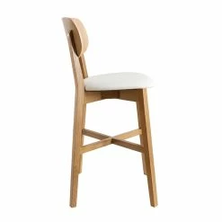 Tabouret De Bar Chêne Et Assise Blanche H65 Cm LUCIA -Canapé Soldes tabouret de bar chene et assise blanche h65 cm lucia 50034 608fc2f0ed3a8 1200 675