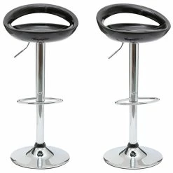 Tabouret De Bar / Cuisine Noir Moderne COMET (lot De 2)
