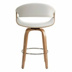 Tabouret De Bar Design Blanc Et Bois Clair 65 Cm ARAMIS -Canapé Soldes tabouret de bar design blanc et bois clair 65 cm aramis 46779 5d691b02a77cc 1200 675