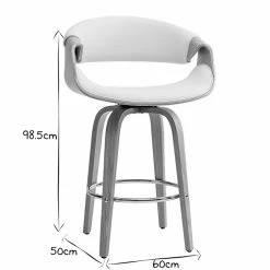 Tabouret De Bar Design Blanc Et Bois Clair 65 Cm ARAMIS -Canapé Soldes tabouret de bar design blanc et bois clair 65 cm aramis 46779 5d691b09e348e 1200 675