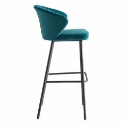 Tabouret De Bar Design En Tissu Velours Gaufré Bleu Pétrole H78 Cm DALLY -Canapé Soldes tabouret de bar design en tissu velours gaufre bleu petrole h78 cm dally 43935 5bb764a42213b 1200 675