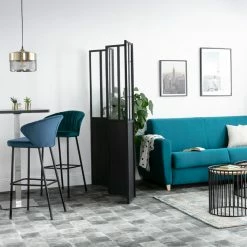 Tabouret De Bar Design En Tissu Velours Gaufré Bleu Pétrole H78 Cm DALLY -Canapé Soldes tabouret de bar design en tissu velours gaufre bleu petrole h78 cm dally 43935 5d24b9536abde 1200 675