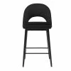 Tabouret De Bar Design En Velours Noir Et Métal H69 Cm BELLEROSE